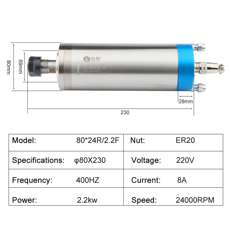CNC 라우터 키트 2.2kW ER20 수냉식 밀링 스 - 2.2Kw Water Cooled Spindle Kit Vfd 리뷰 및 가격