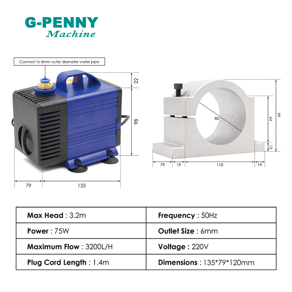 2.2kW G-페니 수냉식 금속 가공용 스핀들 키트,  - 2.2Kw Water Cooled Spindle Kit Vfd 리뷰 및 가격